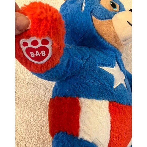 Lot Of Build A Bear Teddy Bears - BAB - Pink, Captain America And Black Bear - Picture 3 of 15